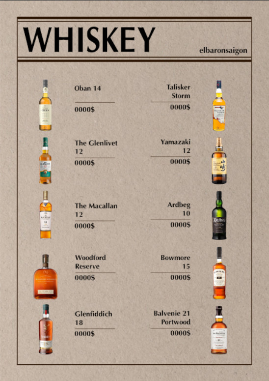 Menu - Whiskey 1