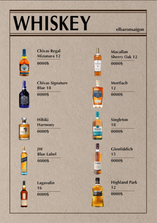 Menu - Whiskey 2